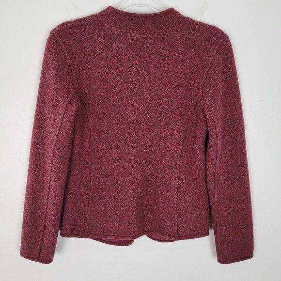 Eileen Fisher Lambswool Blazer Jacket Long Sleeve Knit Wool Red Size 4P Petite - Picture 2 of 16